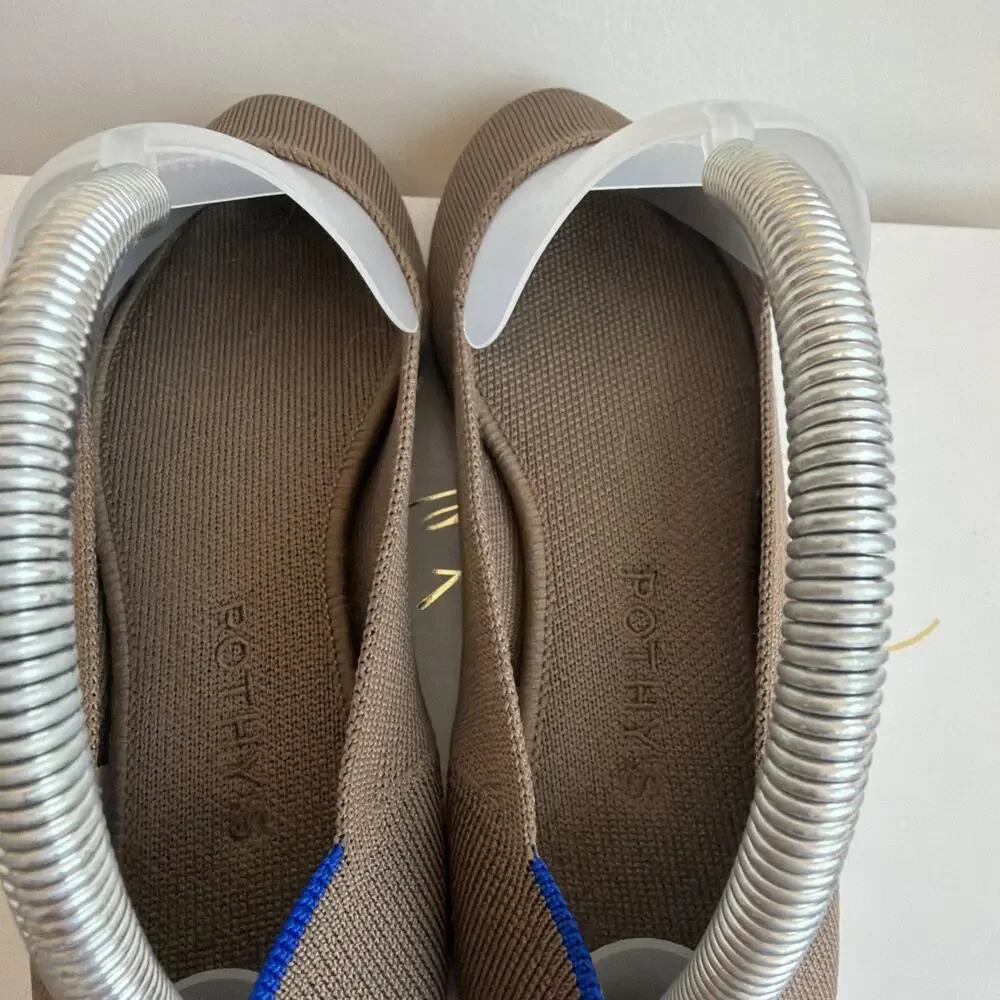 Rothy’s The Daily Flat Round Toe Slip On Portobello Taupe Size 7.5 Washable Knit